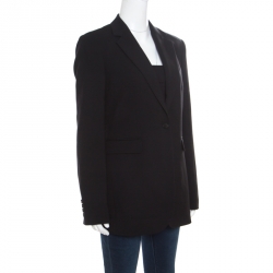 Joseph Black Stretch Wool Single Button Laurent Blazer M