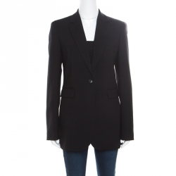 Joseph Black Stretch Wool Single Button Laurent Blazer M