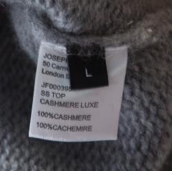 Pre Owned Joseph Grey Cashmere Luxe Roll Neck Belted Top L