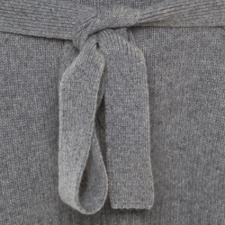 Pre Owned Joseph Grey Cashmere Luxe Roll Neck Belted Top L