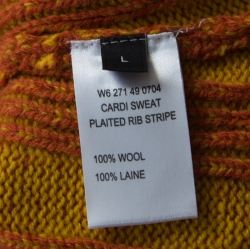 Joseph Multicolor Striped Wool Faux Wrap Button Detail Sweater L