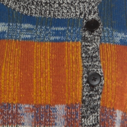 Joseph Multicolor Striped Wool Faux Wrap Button Detail Sweater L