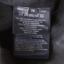 Pre Owned Joseph Brown Minnie Nappa Matte Lamb Leather Skirt M