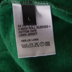 Pre Owned توب جوزيف كتان رقبه حرف V أخضر L 