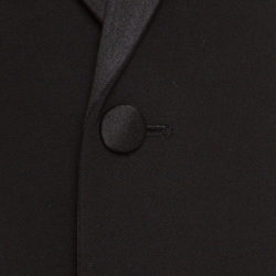 Joseph Black Wool Satin Lapel One Button Phillipe Couture Blazer L