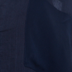 Pre Owned بلوزة تونيك جوزيف جورجيت هيثر رامي فوال شفاف أزرق داكن M