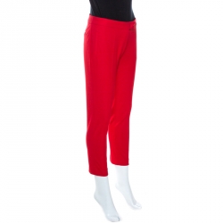 Joseph Red Stretch Gabardine New Queen Fit Cropped Pants S