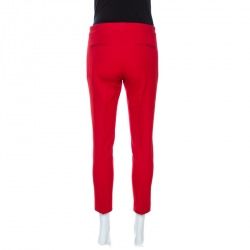 Joseph Red Stretch Gabardine New Queen Fit Cropped Pants S