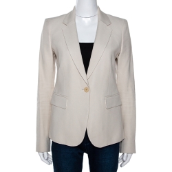 Joseph Beige Viscose Cotton Natte Watch Blazer M