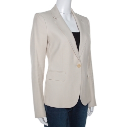 Joseph Beige Viscose Cotton Natte Watch Blazer M