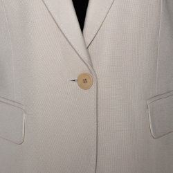 Joseph Beige Viscose Cotton Natte Watch Blazer M