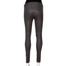 Joseph Grey Stretch Leather New Leggings S