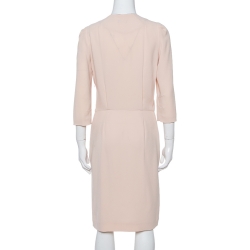 Joseph Peach Crepe Wrap Effect Scala Sheath Dress M