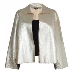 Pre Owned Joseph Gold Metallic Lambskin Jacket L