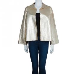 Pre Owned Joseph Gold Metallic Lambskin Jacket L