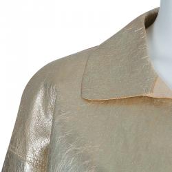 Pre Owned Joseph Gold Metallic Lambskin Jacket L