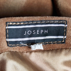Pre Owned Joseph Brown Suede Box Pleated Maxi Skirt S