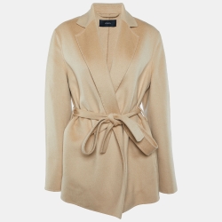 Joseph Beige Wool & Cashmere Cenda Double Face Coat S
