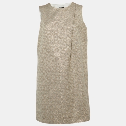 Metallic Jacquard Lame Sleeveless Mini Dress