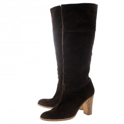 Pre Owned  Joseph Brown Suede Knee High Boots Size 39