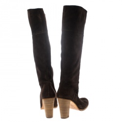 Pre Owned  Joseph Brown Suede Knee High Boots Size 39