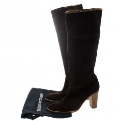 Pre Owned  Joseph Brown Suede Knee High Boots Size 39
