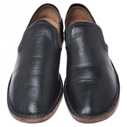 Pre Owned Joseph Black Leather Slip On Loafer Size 38