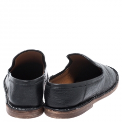 Pre Owned Joseph Black Leather Slip On Loafer Size 38