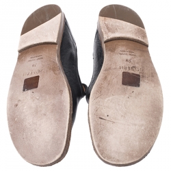 Pre Owned Joseph Black Leather Slip On Loafer Size 38