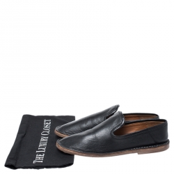 Pre Owned Joseph Black Leather Slip On Loafer Size 38