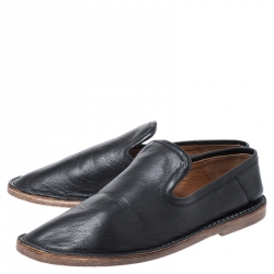 Pre Owned Joseph Black Leather Slip On Loafer Size 38