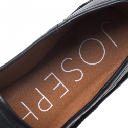 Pre Owned Joseph Black Leather Slip On Loafer Size 38