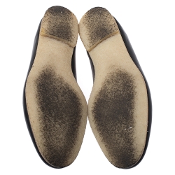Pre Owned Joseph Black Leather Thai Ballet Flats Size 38