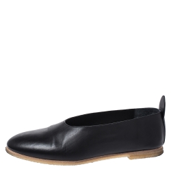 Pre Owned Joseph Black Leather Thai Ballet Flats Size 38