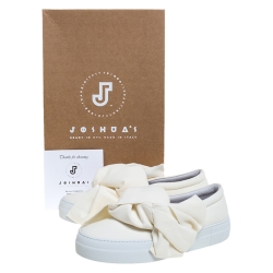 Joshua Sanders Off-white Canvas Bow Slip On Sneakers Size 38