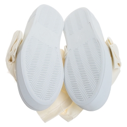 Joshua Sanders Off-white Canvas Bow Slip On Sneakers Size 38