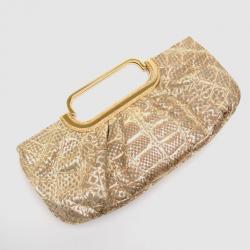 Judith Leiber Animal Sally Metallic Python Clutch