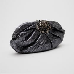 Judith Leiber Lina Metallic Tweed Crystal Clutch
