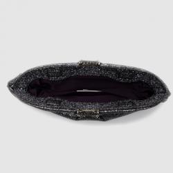 Judith Leiber Lina Metallic Tweed Crystal Clutch