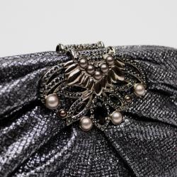 Judith Leiber Lina Metallic Tweed Crystal Clutch