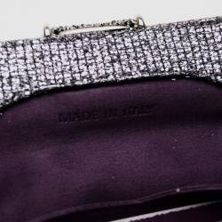 Judith Leiber Lina Metallic Tweed Crystal Clutch