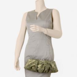 Judith Leiber Green Kadija Printed Python Clutch