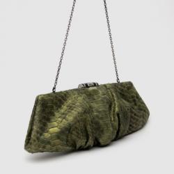 Judith Leiber Green Kadija Printed Python Clutch