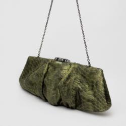 Judith Leiber Green Kadija Printed Python Clutch