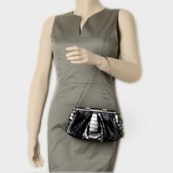 Judith Leiber Silver Constance Python Clutch