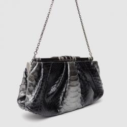 Judith Leiber Silver Constance Python Clutch