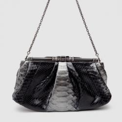 Judith Leiber Silver Constance Python Clutch