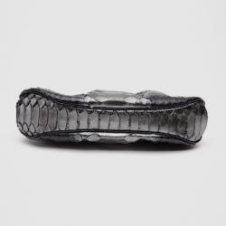 Judith Leiber Silver Constance Python Clutch