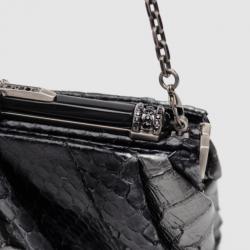 Judith Leiber Silver Constance Python Clutch