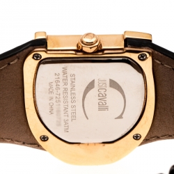 مملوكة مسبقًا Just Cavalli Black Rose Gold Plated Stainless Steel JC Logo 2H 7251160725 Women's Wristwatch 35 mm